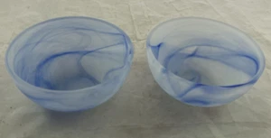 Vintage Art Blue Swirl Glass Ambiente Zwiesel Germany  Soup Cerea  Bowl Set of 2 - Picture 1 of 7