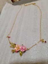 Les Nereides Oriental Rose Garden Duo Flower Necklace