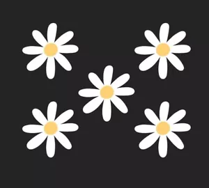 Juego de pegatinas margarita de 5-1"" perfectas para funda de teléfono celular - pegatinas pequeñas envío rápido - Imagen 1 de 4