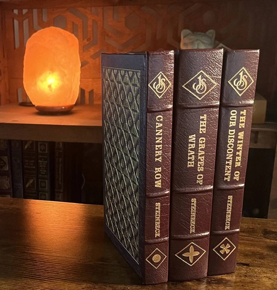 3 Steinbeck Easton Press Grapes Of Wrath, Cannery Row, Winter Of Our Discontent Foto 1 de 4
