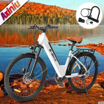 NEW 26'' Electric Bike for Adults 750W White Motor City Bicycle Commuter E-Bike - Image 1 of 4