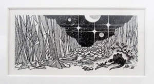 KELLY FREAS HEECHEE # 85 FINAL SCRATCHBOARD DRAWING GATEWAY TRIP FREDERIK POHL - Picture 1 of 1