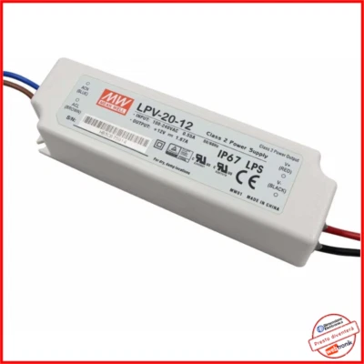 Alimentatore 12v Trasformatore Mean Well Impermeabile IP67 LPS lpv-20-12 led 220 - Immagine 1 di 4