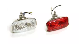 CLASSIC CAR RETRO REAR STAINLESS FOG & REVERSE LAMP FORD MINI GLASS PAIR Y3277/8 - Picture 1 of 1