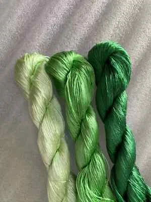 Green no splitting floss wrapping flowers velvet flowers untwisted silk thread - Image 1 of 2