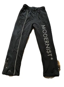 Pantalones deportivos Samuel Ross presentados en una pared fría para hombre S cordón cintura negro J115 - Imagen 1 de 11