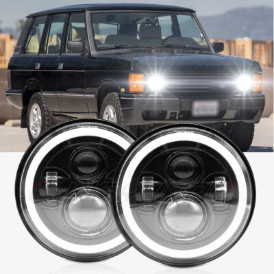 For 1970-1995 Land Rover Range Rover Classic Pair DOT 7" Round LED Headlights - Image 1 of 4