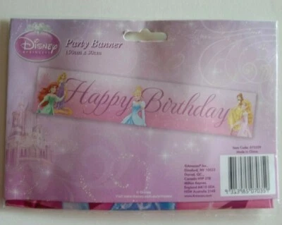 BANNER CUMPLEAÑOS FIESTA PRINCESA DISNEY (150X30CM) Foto 1 de 4
