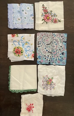 LOTE 7 PAÑUELOS FLORALES PAÑUELOS VINTAGE Foto 1 de 4