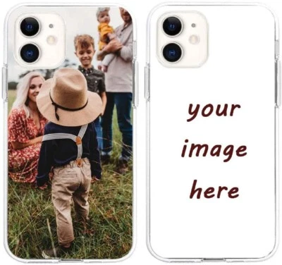 Custom TPU Clear Transparent Case Cover Personalised For iPhone Huawei Xiaomi - Image 1 of 4
