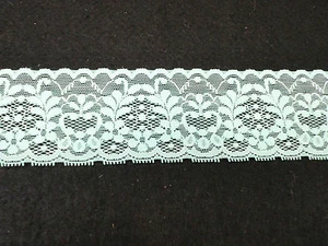PIZZO ELASTICO BORDO ELASTICIZZATO GALLONE BORDURA PASSAMANERIA h. cm 6 V.ACQUA - Picture 1 of 1