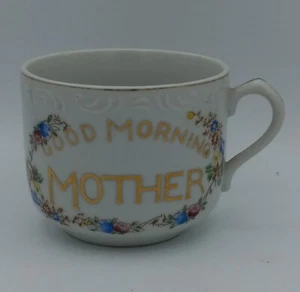 Shaving Mug "Good Morning Mother" Japan Vintage Porcelain - Condition 3.5" - Picture 1 of 10