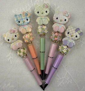 Custom beaded pens. H Kitty! Gifts. Basket filler. Journal. Teen. - Picture 1 of 37