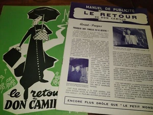 Dossier Presse Manuel De Publicité Le Retour De Don Camillo Fernandel Gino Cervi - Photo 1/10