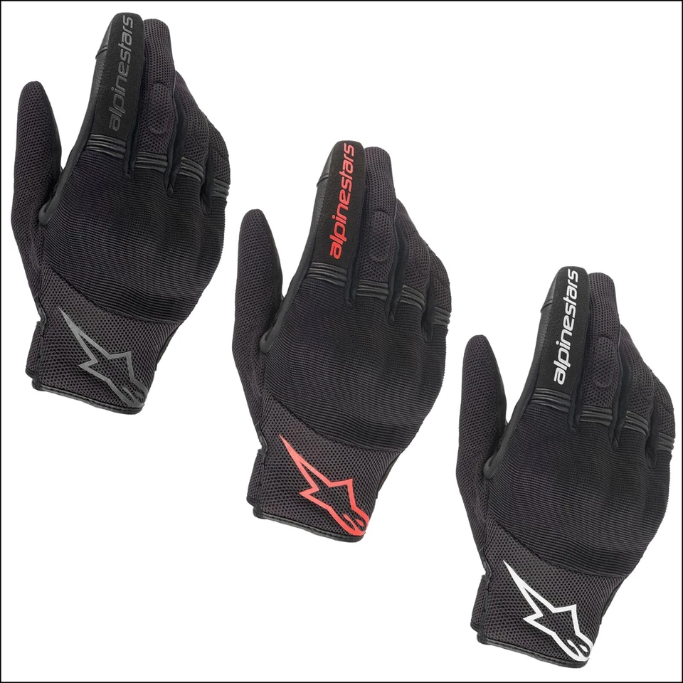 Alpinestars Copper Short Summer Motorcycle Gloves Sports Motorbike Black Red - Image 1 of 3