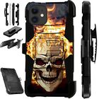 Luxguard For Apple iPhone 12/Pro Max/Mini/ Phone Case Holster SKULL FIRE