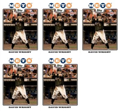 (5) 2008 Topps National Baseball Card Day #2 David Wright Card Lot - Image 1 of 2