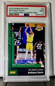 Anthony Davis 2020 Panini Lakers NBA Champions #24 Green Card 10/10 PSA 9 Mint - Picture 1 of 4