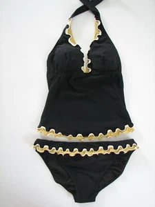 Profile by GOTTEX Rüschenbesatz Tricolore Goldbesatz Tankini Badeanzug Neckholder 8 - Bild 1 von 7