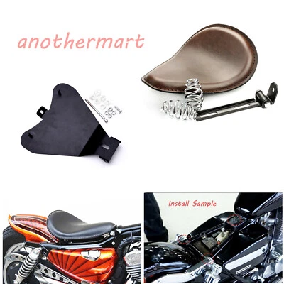 Black Motorcycle Solo Spring Seat Bracket Kit For Honda Shadow VT600CD VT700C - Image 1 of 4