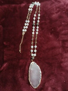 Kairi Beaded Agate Pendant Necklace - Picture 1 of 5