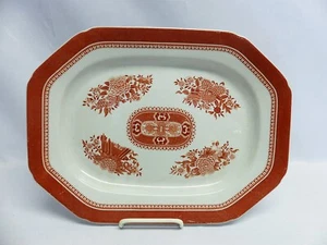 Plato mediano Spode Copeland Fitzhugh rojo 14" con barbacoa, asados, pavo - Imagen 1 de 6