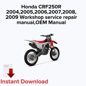 Honda CRF250R 2004,2005,2006,2007,2008,2009 Workshop service repair manual,OEM - Picture 1 of 3