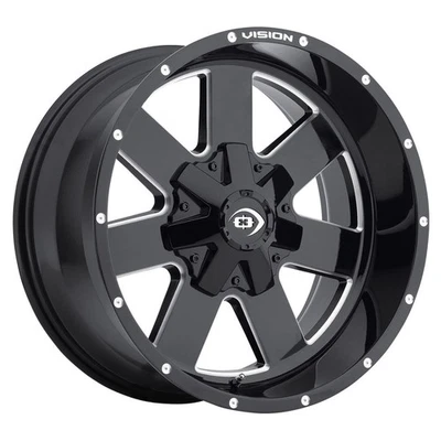 Rueda de radios 20" Vision Off-Road 411 arco negro brillante fresado llanta 20x9 6x5,5 12 mm Foto 1 de 4