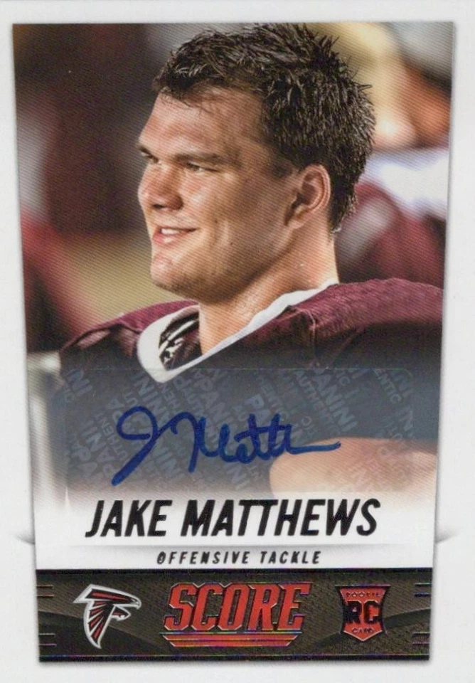 2014 Score Rookie Signatures #375 Jake Matthews Falcons - Image 1 of 1