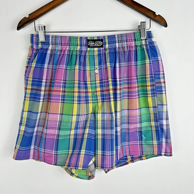 Nuevo sin etiquetas Polo Ralph Lauren Hombre Botón Único Cuadros Boxers MEDIANO 32" - 34" Algodón Foto 1 de 4