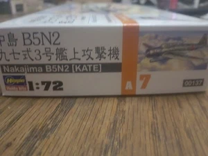 ✈️ Hasegawa Nakajima B5N2 KATE Torpedo Bomber (New Open Box) A7-00137 1/72 ✈️ - Picture 1 of 7