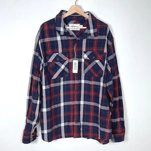 Alpine Design Mens XXL Heavyweight Flannel Shirt Navy Trail Ridge Plaid NWT - Picture 1 of 10
