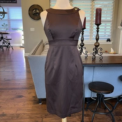 Vestido London Times para mujer talla 6 marrón sin mangas elástico funda trabajo profesional Foto 1 de 4