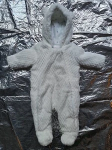 MINI CLUB PRAM SUIT 0-4 MONTHS Up to 6.5kg 14.3lbs white 100% cotton - Picture 1 of 9