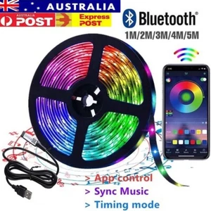 1M 5M LED Strip Light 5050 RGB USB 5V Bluetooth Music TV Back Room Lamp Deco Set - Picture 1 of 16