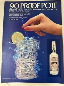 1981 Pott Rum Vintage 1980er 80s PRINT AD St Maarten Mystical Magical 90 Proof White - Bild 1 von 1