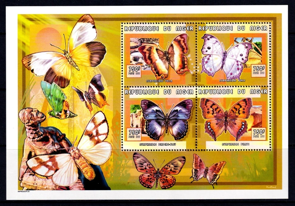 Niger 1999 Butterflies & Mushrooms Mint MNH Miniature Sheet SC 1036 - Image 1 of 1