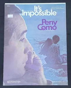 Guitarra de piano It's Impossible Partituras Perry Como Charles Hansen 1970 De colección - Imagen 1 de 5