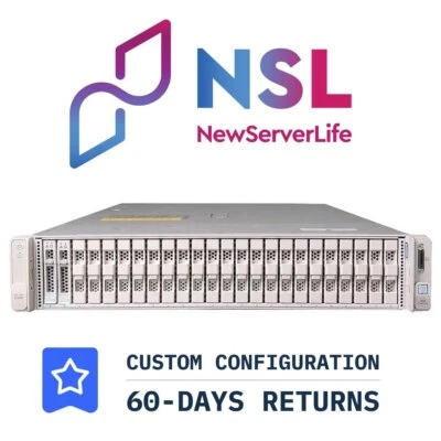 Cisco UCS C240-M5 24SFF 2x Gold 6248 2.5GHz =40 Cores 64GB RAID-M5 4xRJ45 - Image 1 of 3