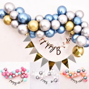 Luftballons Happy Birthday Geburtstag Girlande Metallic Banner Party Deko Latex - Bild 1 von 5