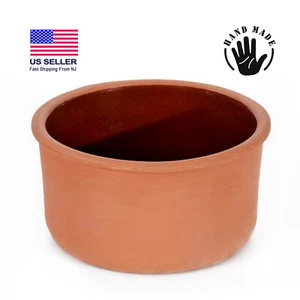 Earthen Clay Yogurt Pot, Glazed Terracotta Cookware, Clay Casserole Dish, 2.5 qt - Picture 1 of 9