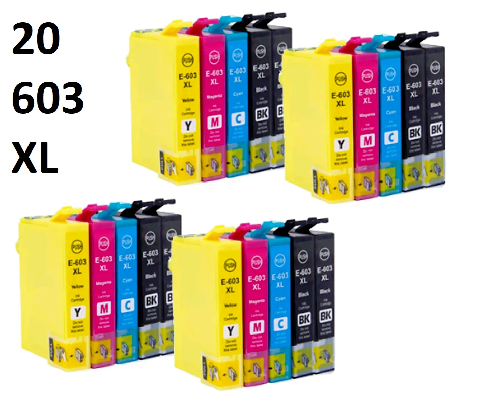 20 CARTUCCE 603XL EPSON XP2100 XP2150 XP3100 XP4100 WF2820 WF2810 WF2830 WF-2850 - Immagine 1 di 1