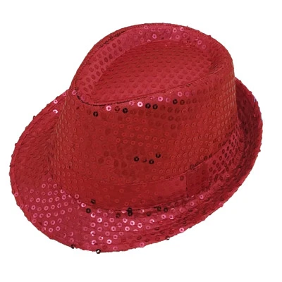 SEQUIN FEDORA Novedad Disfraz SOMBRERO - Estilo Clásico Trilby Gángster Brillante Lentejuelas Foto 1 de 2
