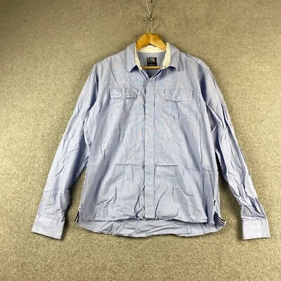 Rusty Shirt Men's Large Blue Cotton Regular Fit Button Down Long Sleeve Pockets - Image 1 of 4