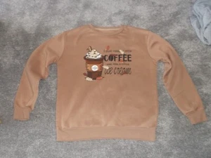 Brown Coffee Sweatshirt...Size M - Picture 1 of 6