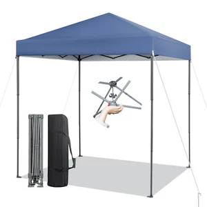 Patio 6.6x6.6ft Outdoor Pop-up Canopy Tent UPF 50+ Portable Sun Shelter Blue - Picture 1 of 9