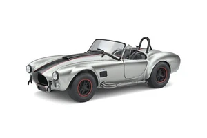 1965 AC SHELBY COBRA 427 MK II CUSTOM SILVER BLACK STRIPES 1:18 SOLIDO S1804907 - Picture 1 of 10