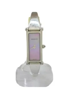 Gucci Quartz Analog Women Watch 1500L Pink Silver Stainless Steel No Box Used - Picture 1 of 8