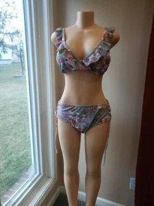 NWT No Boundaries Two Piece Floral Bathing Suit Size 1X High waist - Picture 1 of 9