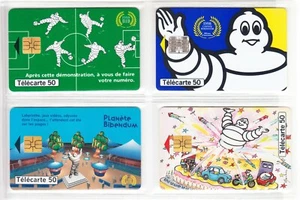 JUEGO DE 4 TARJETAS TELEFÓNICAS / TELECARTE FRANCIA PACK MICHELIN PNEU NEUMÁTICO TEMA USADO/CHIP - Imagen 1 de 1